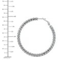 thumbnail image 5 of Italian Diamond Cut Snake Hoop Earrings in Sterling Silver, 5 of 6