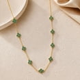 thumbnail image 5 of Lab Emerald Flower Station Necklace in 14K Gold, 5 of 6