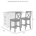 thumbnail image 5 of Crosley Furniture Julia Stainless Steel Top Island With Back Stools, Assorted Colors, 5 of 13