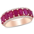 thumbnail image 1 of Ruby and 0.28 CT. T.W. Diamond 9-Stone Ring in 14K Gold, 1 of 6