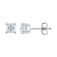 thumbnail image 3 of 0.72 CT. T.W. Princess Cut Solitaire Diamond Stud Earrings in 14K Gold, 3 of 8