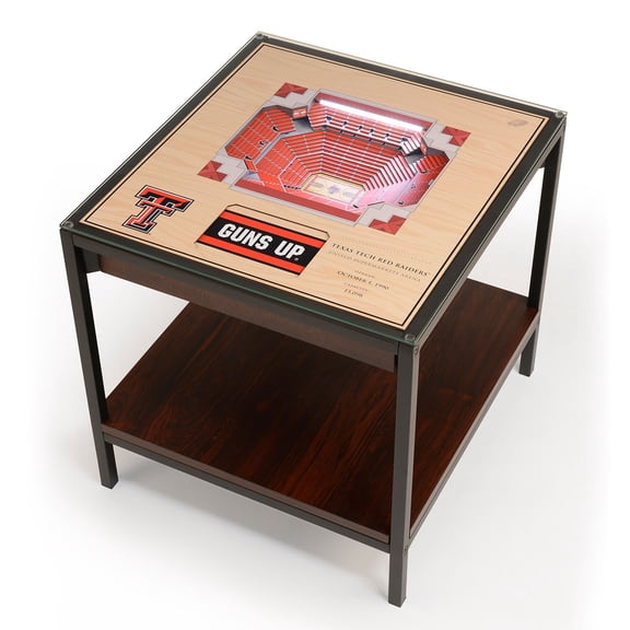 YouTheFan Texas Tech Red Raiders Basketball Lighted Stadium End Table