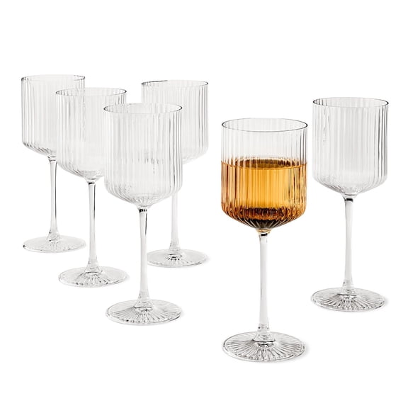 Member's Mark Ribbed Wine Glasses, 6-Pack