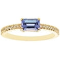thumbnail image 1 of Baguette Cut Gemstone and 0.10 CT. T.W. Diamond Ring in 14K Gold, 1 of 3