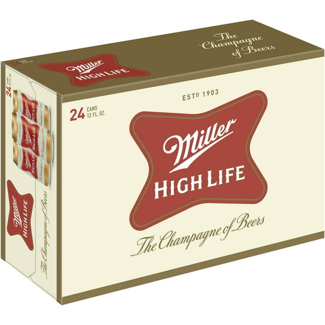 Miller High Life Lager Beer, 12 fl. oz. can, 24 pk.