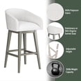 thumbnail image 5 of HH2 Home Upholstered Barrel Back Wood Adjustable Height Swivel Bar Stool, 5 of 19