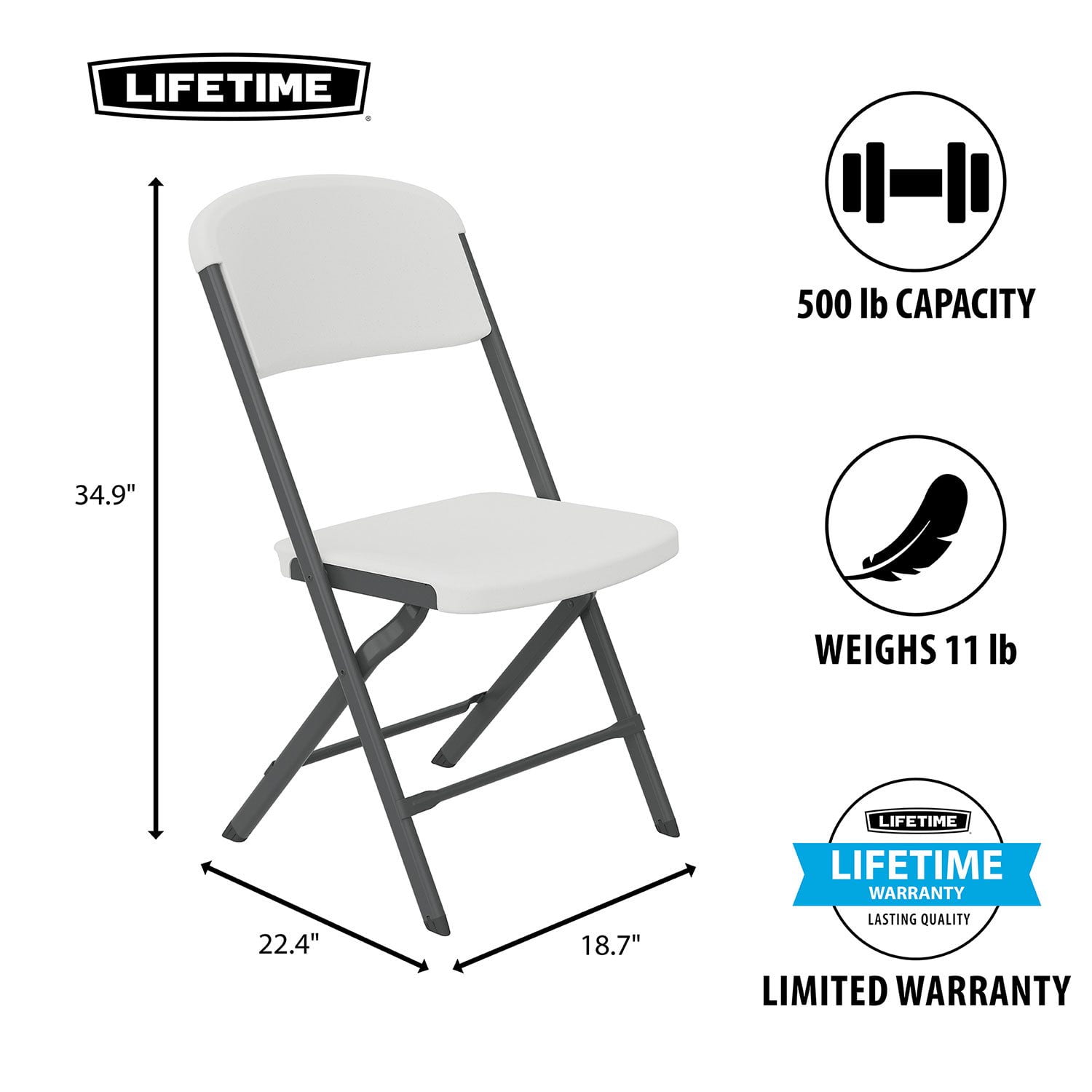 Lifetime 2nd Generation Commercial Folding Chair, Single and 4