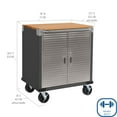 thumbnail image 2 of Seville Classics UltraHD 2 Door Rolling Cabinet, 28" W x 18” D x 34.5" H, 2 of 17
