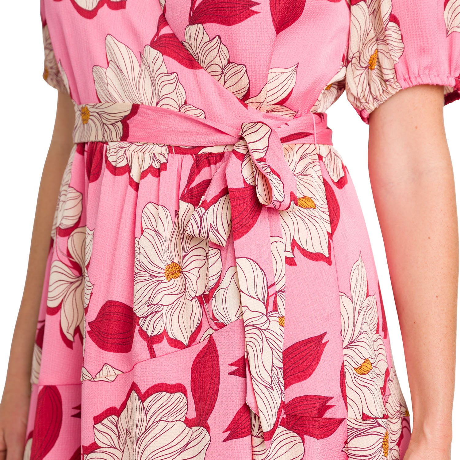 draper james floral linen wrap dress Navy Floral Flutter Wrap Dress