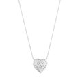 thumbnail image 3 of 0.75 C.T. TW Round Cut Heart Shaped Halo Diamond Necklace in 14K Gold, 3 of 8