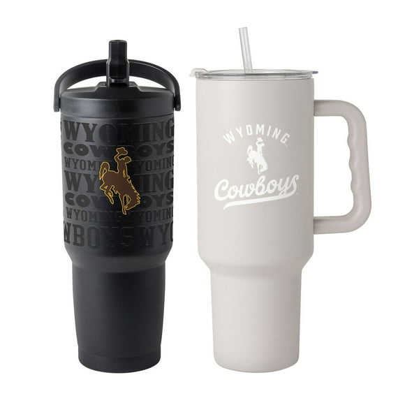 Logo Brands Wyoming Cowboys Stainless Steel Tumbler Set