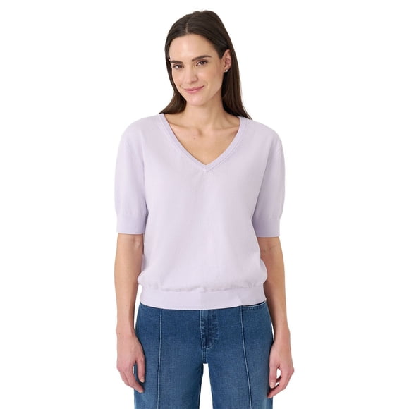 Sam Edelman Women's Short Sleeve V-Neck Sweater