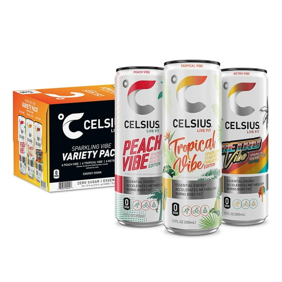 Celsius Live Fit Sparkling Vibe Variety Pack 12 fl. oz., 18 pk.