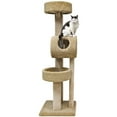 thumbnail image 1 of Multi-Level Carpeted Cat Tower, Tan (68"), 1 of 1