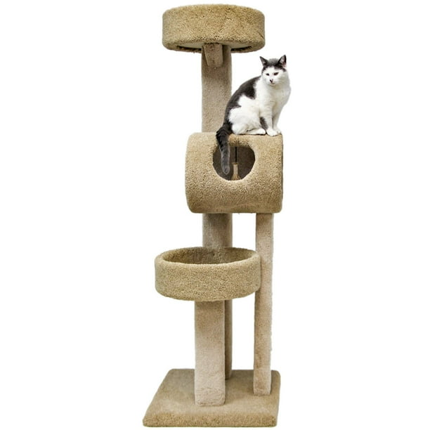 Multi-Level Carpeted Cat Tower, Tan (68