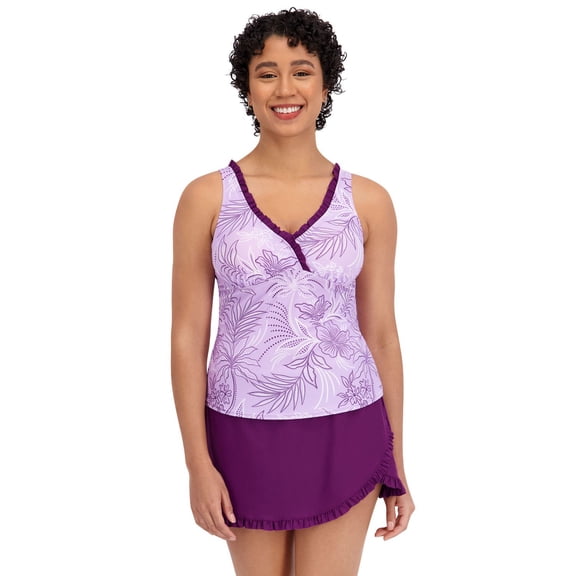 ZeroXposur Women’s 2 Piece Ruffle Tankini Set