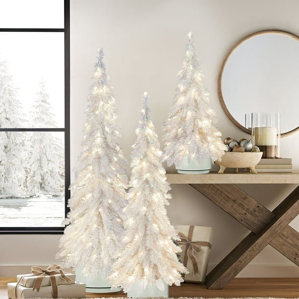 Member's Mark Pre-Lit Iridescent Topiaries, Set of 3 - Samsclub.com