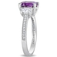 thumbnail image 4 of Oval Cut Amethyst & 0.58 CT. T.W. Diamond 3-Stone Ring in 14K Gold, 4 of 6