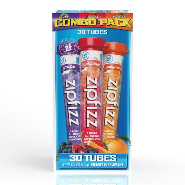 Zipfizz Energy Multi-Vitamin Hydration Drink Mix, Combo Pack, 30