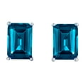thumbnail image 2 of London Blue Topaz Emerald Cut Earrings in 14K White Gold, 2 of 5