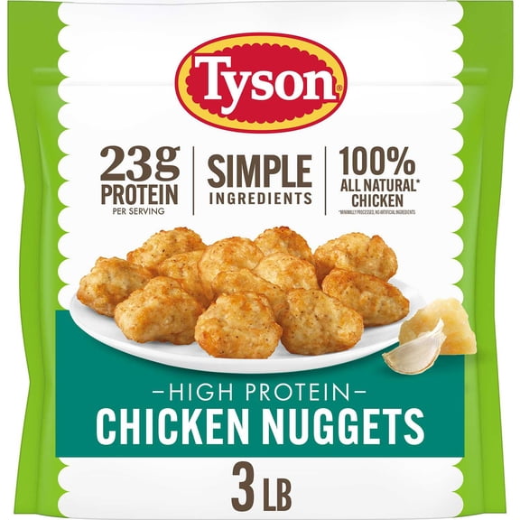 Tyson High Protein Simple Ingredient Chicken Nuggets, Frozen, 3 lbs.