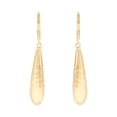thumbnail image 1 of Italian Diamond-Cut Elongated Teardrop Earrings in 14k Yellow Gold, 1 of 7