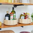 thumbnail image 1 of iDesign Set of 2 Natural Paulownia Wood Tall Turntable Organizers, 11" x 4" x 11”, 1 of 10