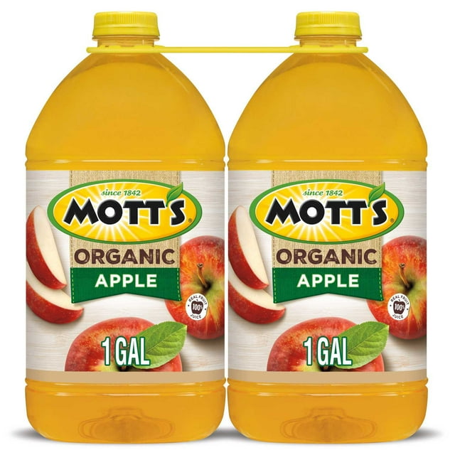 Mott's 100% Organic Apple Juice, 1 gal., 2 pk.