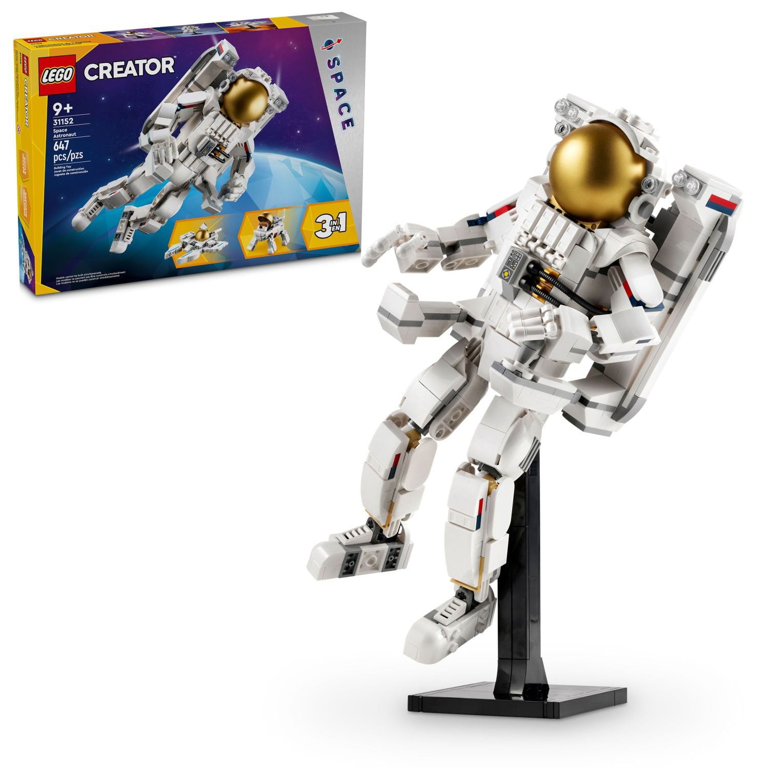 LEGO Creator 3in1 Space Astronaut Toy Building Set, 647 pcs