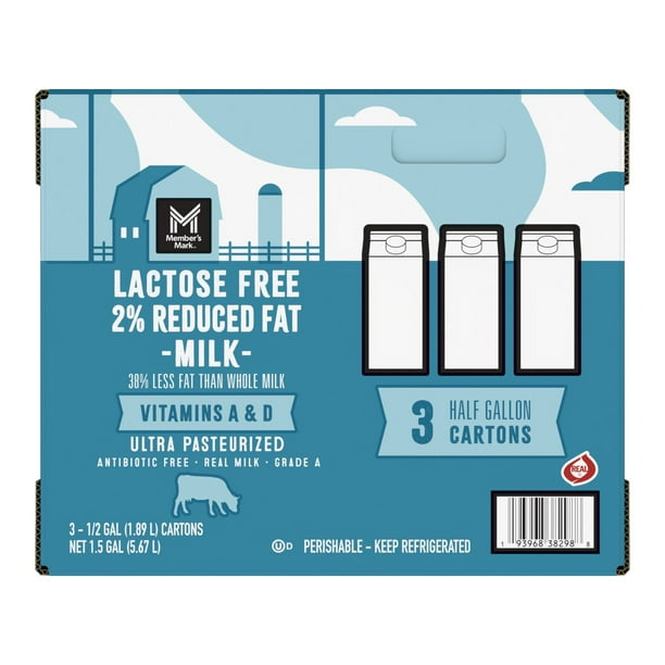 Member's Mark Lactose Free 2% Reduced Fat Milk, 64 fl. oz., 3 pk