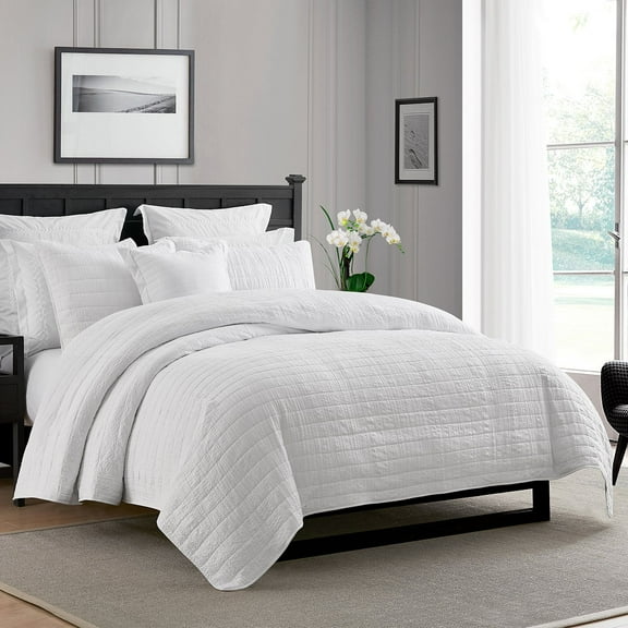 Swift Home Oversized Crinkle Enzyme Wash Quilted Coverlet, Assorted Sizes
