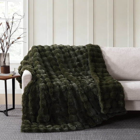Member's Mark Faux Fur Bubble Throw Blanket, 60" x 70"