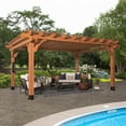 thumbnail image 1 of Backyard Discovery Beaumont Cedar Pergola with Trellis Roof and PowerPort, Choose Size, 1 of 13