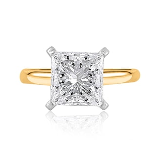 Lab Created Princess Cut Solitaire Diamond Ring