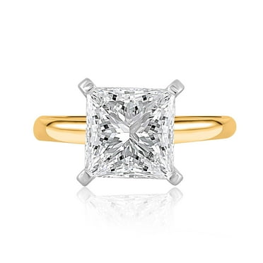 Lab Created Princess Cut Solitaire Diamond Ring