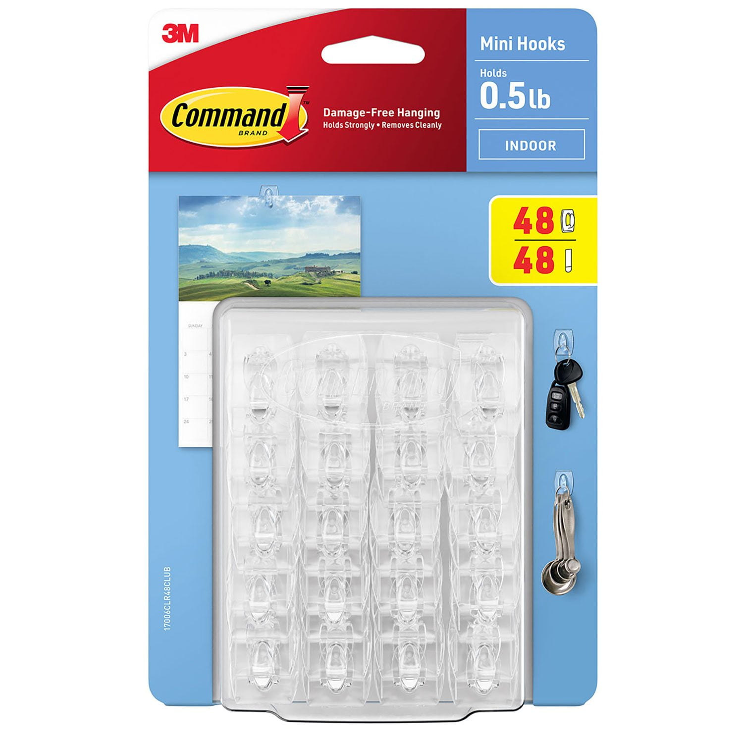 Command Mini Wall Hooks, Clear 48 Hooks + 48 Command Strips - Samsclub.com