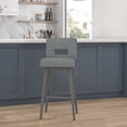 thumbnail image 7 of HH2 Home Upholstered Key Back Wood Adjustable Height Swivel Bar Stool, 7 of 19