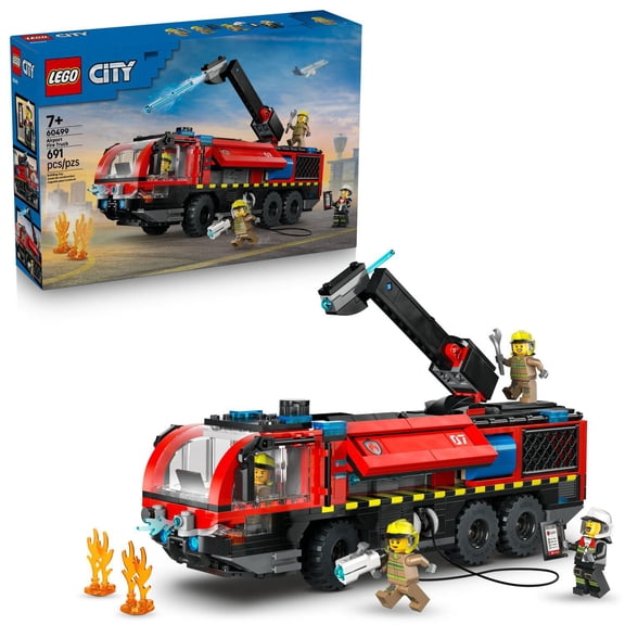 LEGO City Airport Fire Truck Toy Building Set, 691 pc.