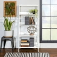 thumbnail image 1 of 55" Modern Wood Ladder Bookshelf, White, 1 of 7