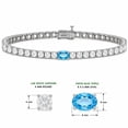 thumbnail image 3 of Round and Oval Cut Gemstone Tennis Bracelet in Sterling Silver, 3 of 4