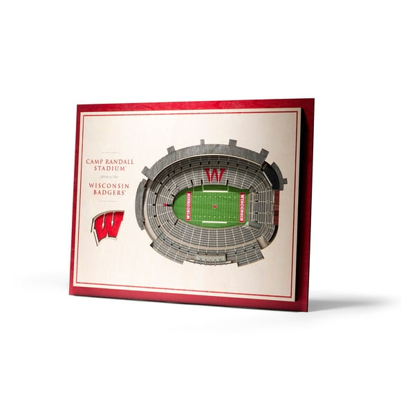 YouTheFan Wisconsin Badgers 17"x13" 3D 5 Layer Stadium View Wall Art