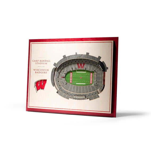 YouTheFan Wisconsin Badgers 17"x13" 3D 5 Layer Stadium View Wall Art