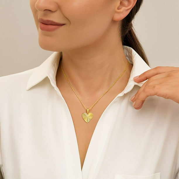Chaîne Cheville Or 14k Cœurs Diamantés - Longueur 10 Pouces + Rallonge 1 Pouce - Total 11 Pouces