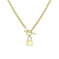 thumbnail image 1 of Padlock Toggle Paperclip Chain Pendant Necklace in 14K Gold, 1 of 5
