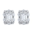 thumbnail image 2 of 2.46 CT.T.W. Emerald, Round, and Marquise Lab Created Diamond Earrings in 14K Gold, 2 of 8