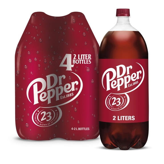 Dr Pepper Soda 2 L, 4 pk.