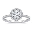 thumbnail image 1 of 0.95 CT.T.W. Round & Baguette Diamond Bridal Ring in 14K White Gold, 1 of 5
