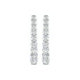 thumbnail image 2 of Round Cut Oval Shape Diamond Hoop Earrings in 14K Gold, 2 of 4