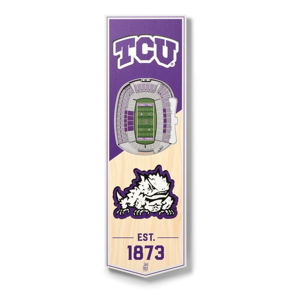 YouTheFan TCU Horned Frogs 6"x19" 3D Stadium View Banner
