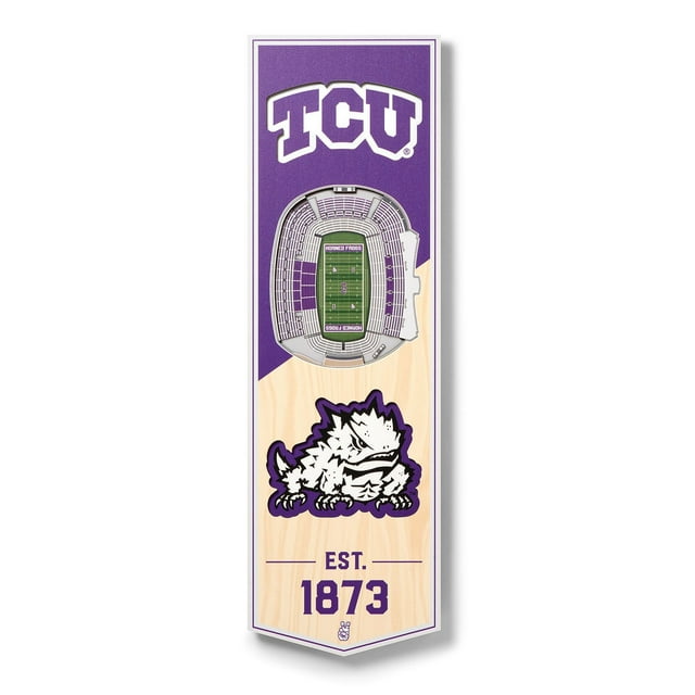 YouTheFan TCU Horned Frogs 6"x19" 3D Stadium View Banner